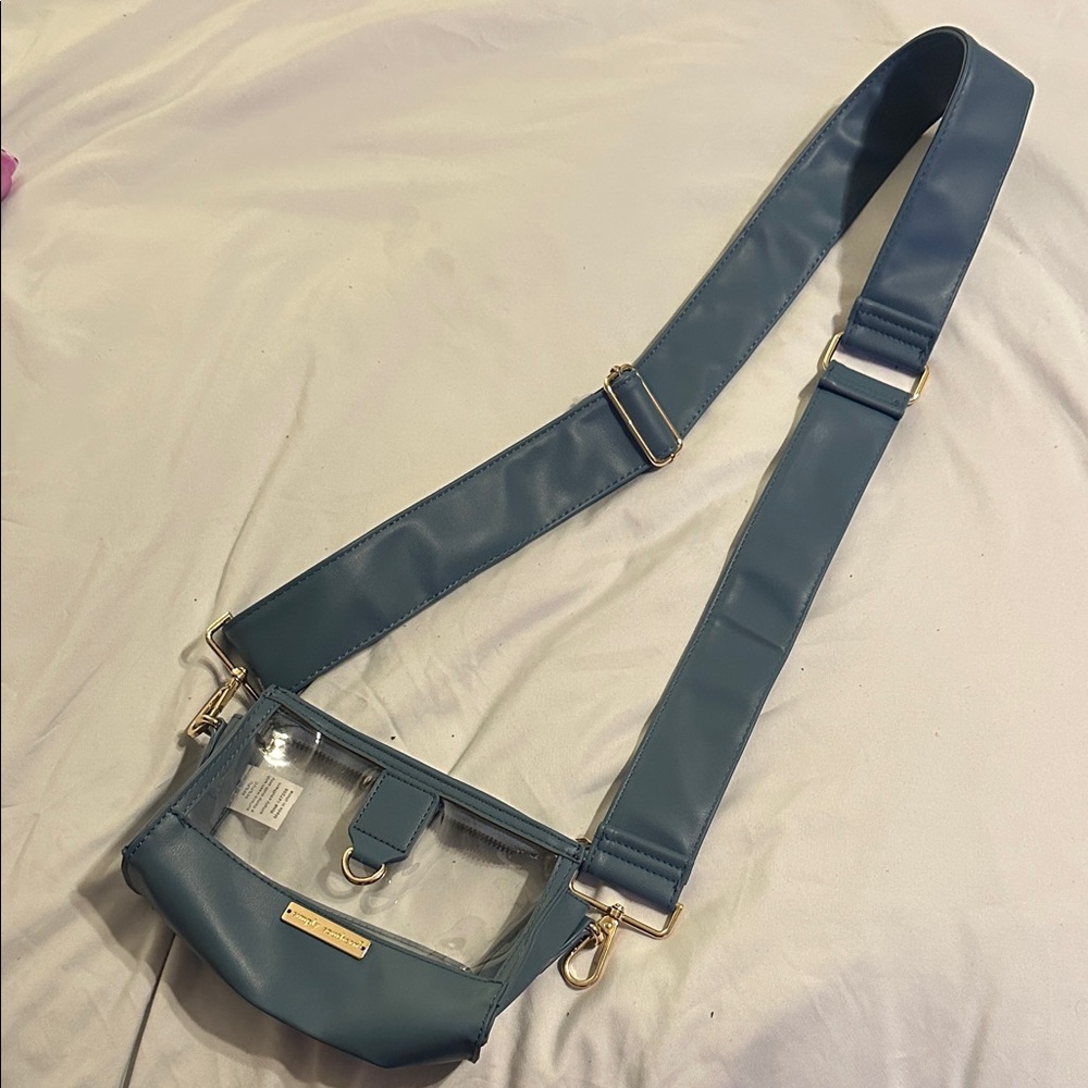 Simply Southern Transparent Crossbody with Blue Strap